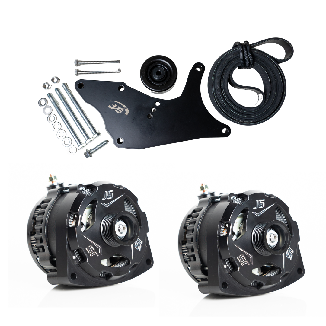 370 Amp Dual Car Audio Alternator Kit 1999-2013 GM Chevy Vortec V8 + 2 Alternators