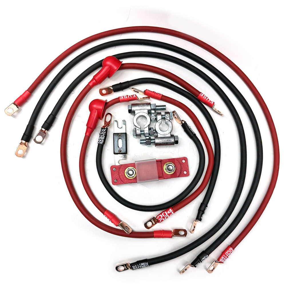 Jeep Wrangler YJ Big 7 battery cable kit (1986-1995) ensures reliable electrical power for all your off-road adventures.