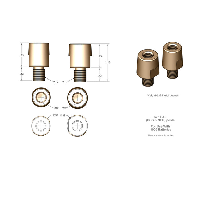 XS Power 575 Battery Terminal Hardware