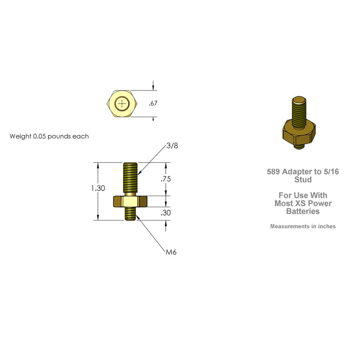XS Power 589 Battery Terminal Hardware