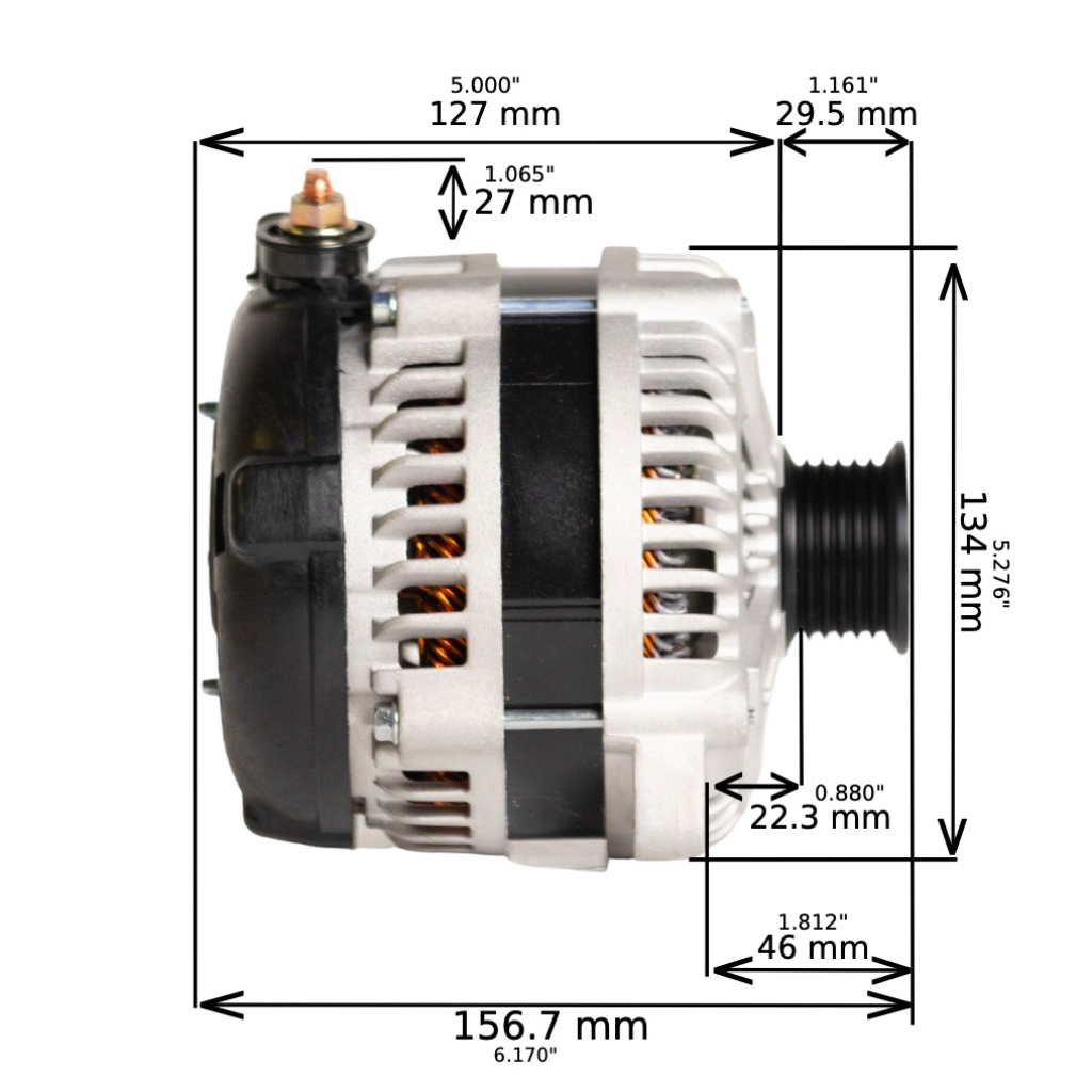 1987-1988 Oldsmobile Firenza L4 2.0L cs130 High Output Alternator
