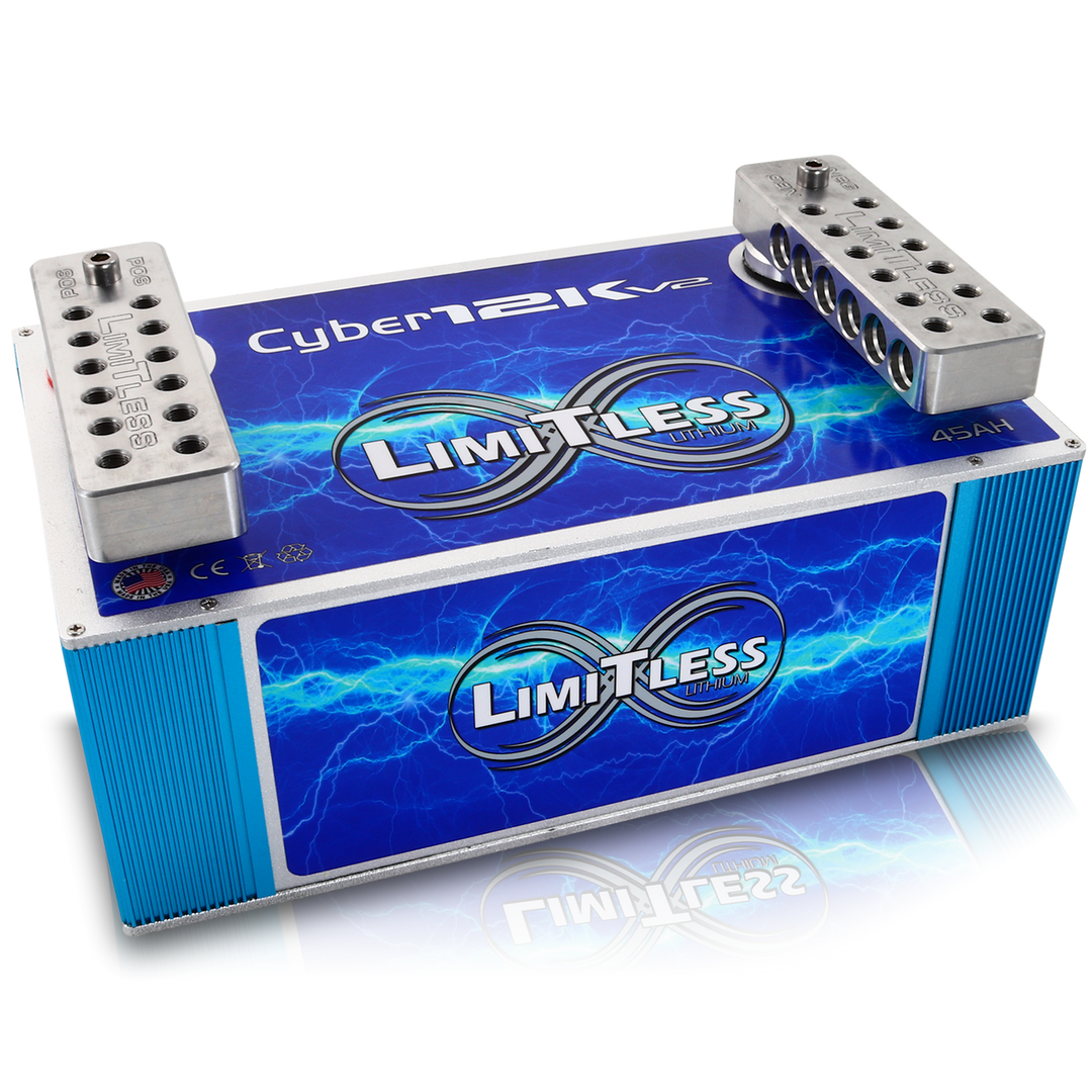 Limitless Lithium Cyber 12K V2 45Ah 12V LiFePO4 Car Audio Battery (2)
