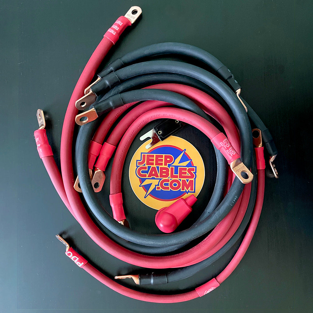 Jeep CJ Big 7 Battery Cable Kit (CJ-2A/CJ-3A/CJ-5/CJ-7) – JS Alternators