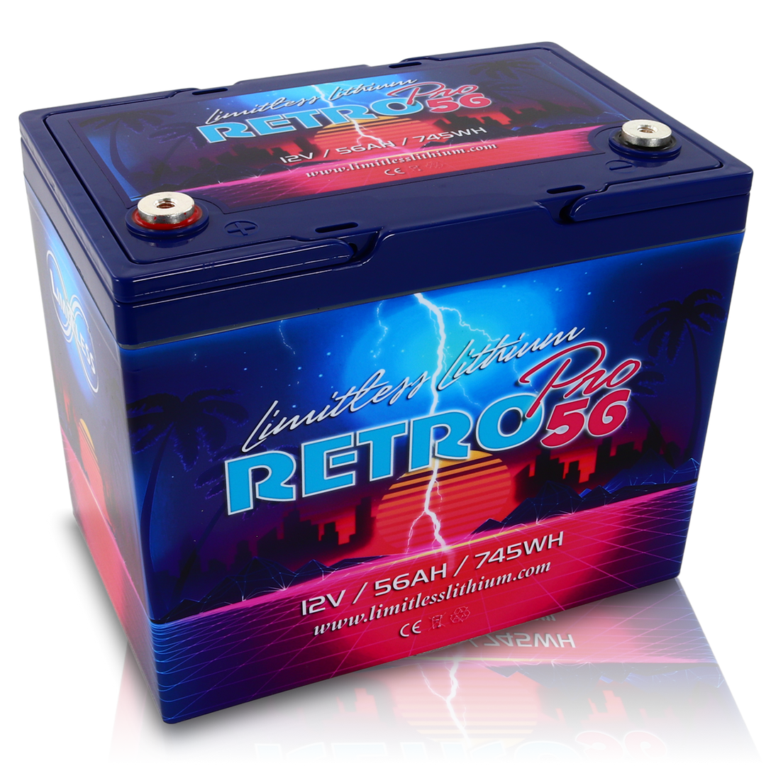 Limitless Lithium Retro Pro 56 12V LiFePO4 Car Audio Battery 56Ah Group 24