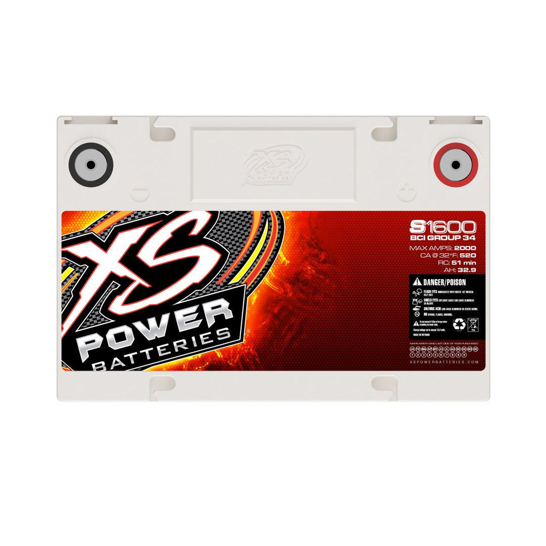 XS Power S1600 Group 34 16V AGM Car Audio Battery