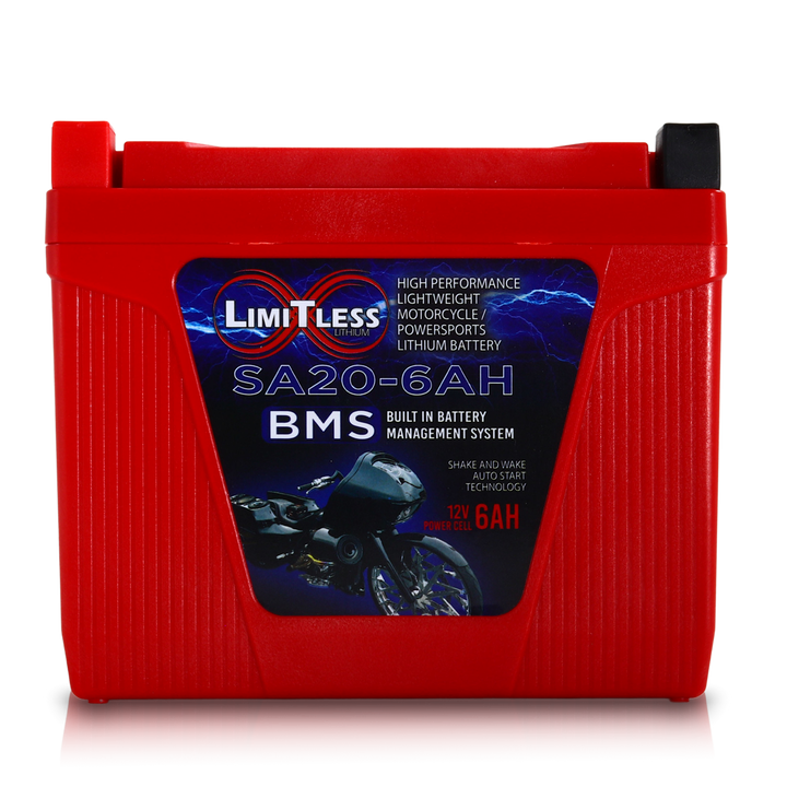 Limitless Lithium Shake Awake 6Ah 12V LiFePO4 Smart Motorcycle Battery (Case 20) + 3.5A Maintainer (3)
