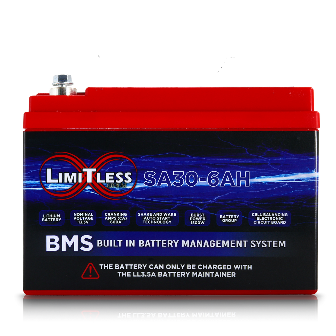 Limitless Lithium Shake Awake 6Ah 12V LiFePO4 Smart Motorcycle Battery (Case 30) (5)