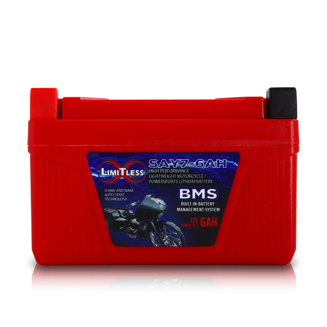 Limitless Lithium Shake Awake 6Ah 12V LiFePO4 Smart Motorcycle Battery (Case Y7) + 3.5A Maintainer (3)