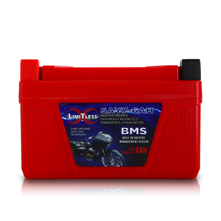 Limitless Lithium Shake Awake 6Ah 12V LiFePO4 Smart Motorcycle Battery (Case Y7) + 3.5A Maintainer (3)