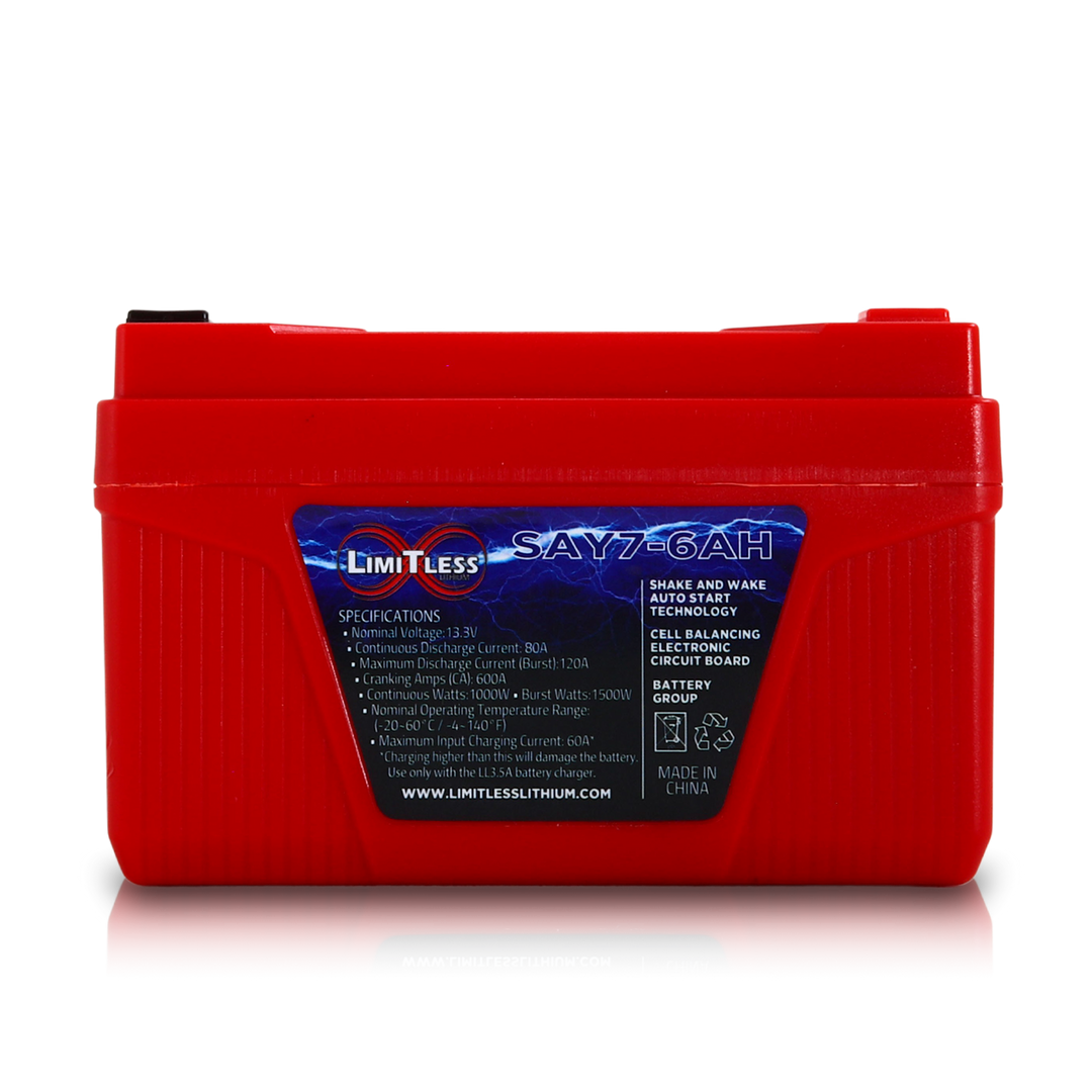 Limitless Lithium Shake Awake 6Ah 12V LiFePO4 Smart Motorcycle Battery (Case Y7) (3)