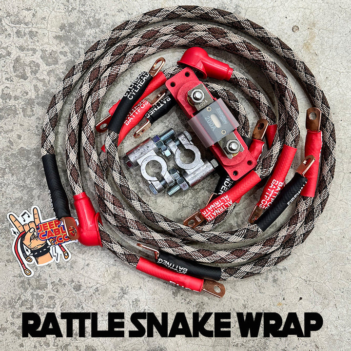 Jeep Cherokee Full Size SJ Big 7 battery cable kit (1974-1983) boosts electrical capacity for improved performance on tough off-road trails.