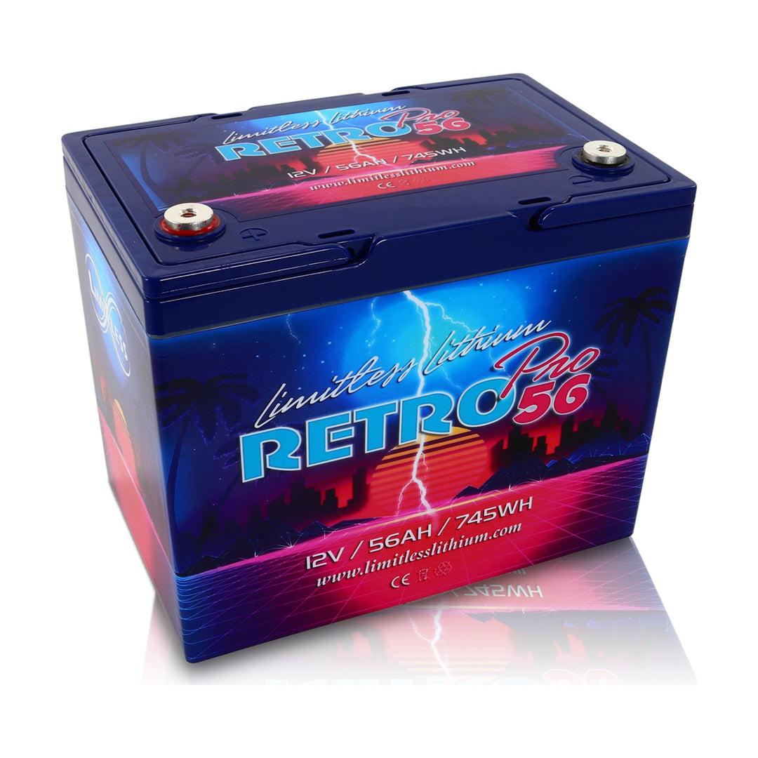 Limitless Lithium Retro Pro 56 12V LiFePO4 Car Audio Battery 56Ah Group 24