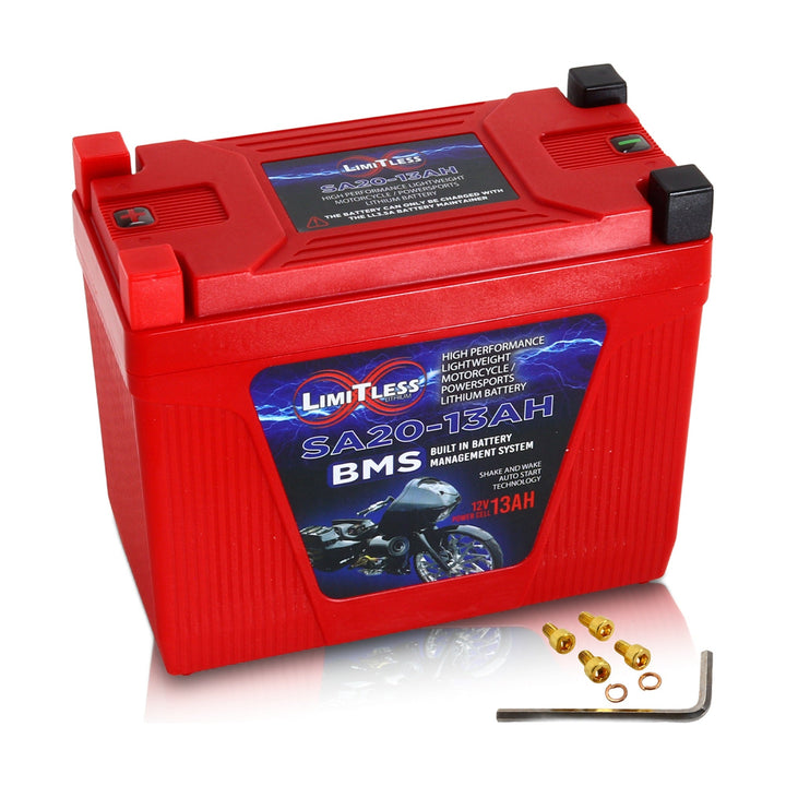 Limitless Lithium Shake Awake 13Ah 12V LiFePO4 Smart Motorcycle Battery (Case 20)