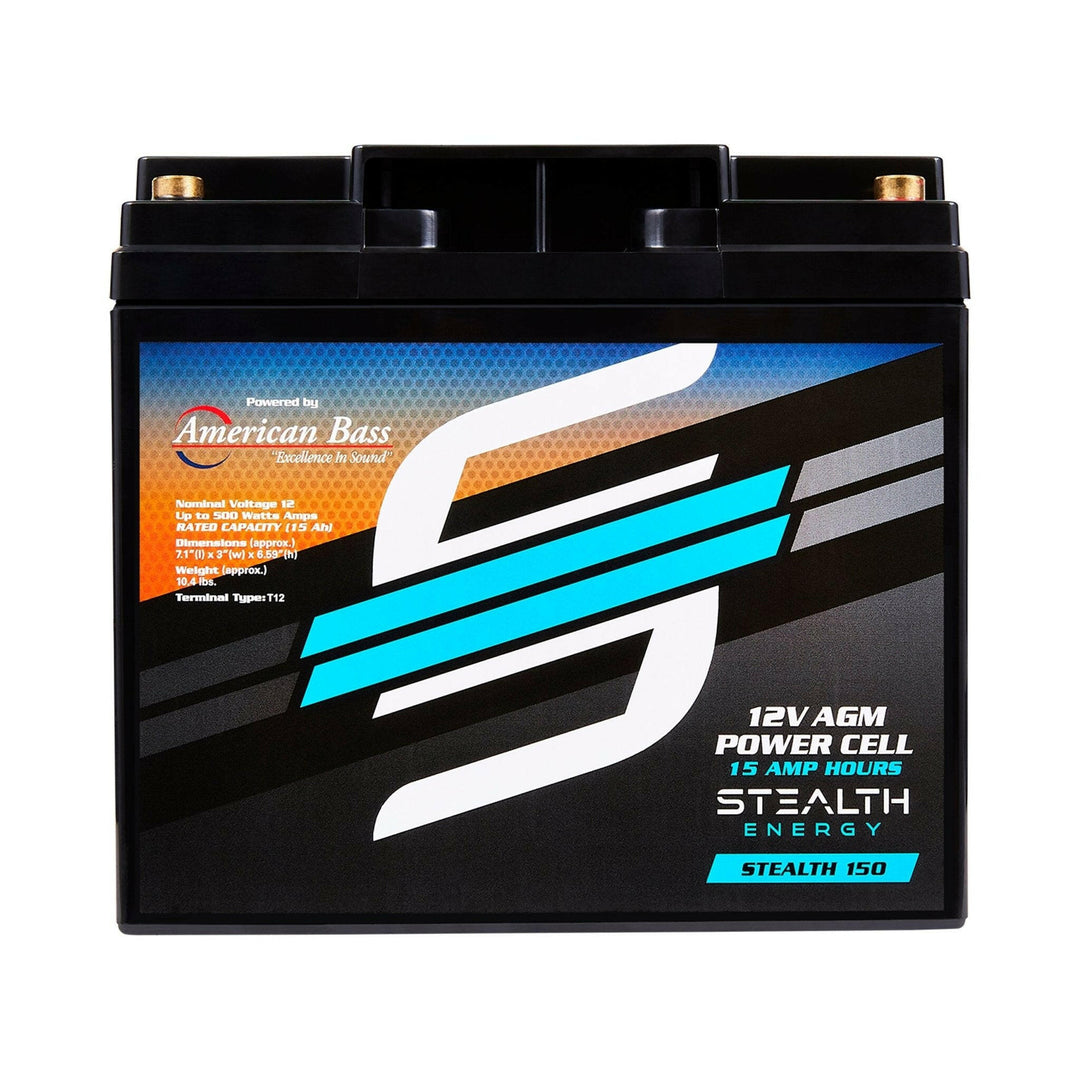 ST-150 American Bass Audio Stealth 150 15Ah AGM Battery Maintenance-Free, Sealed Power for Car Audio & More