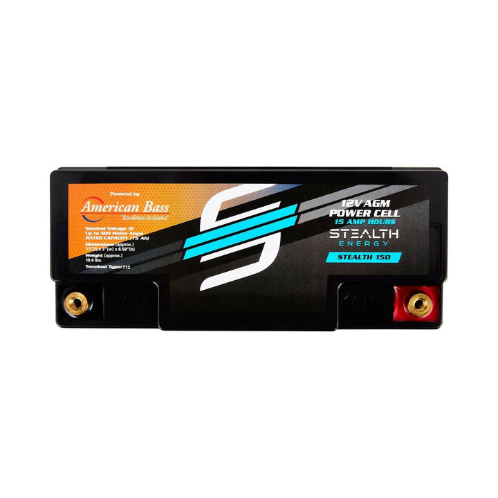 ST-150 American Bass Audio Stealth 150 15Ah AGM Battery Maintenance-Free, Sealed Power for Car Audio & More