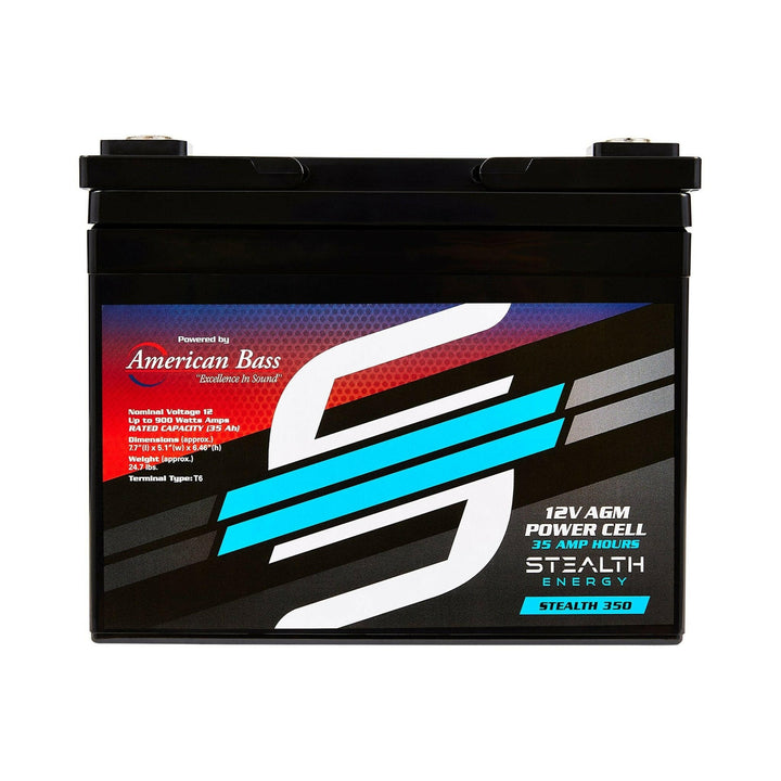 ST-350 American Bass Audio Stealth 350 35Ah AGM Battery Maintenance-Free, Sealed Power for Car Audio & More
