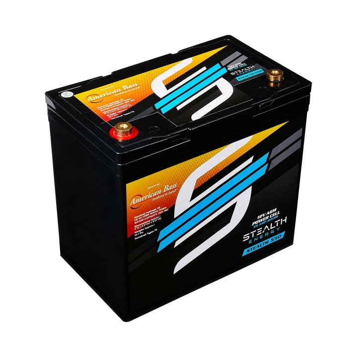 ST-550 American Bass Audio Stealth 550 55Ah AGM Battery Maintenance-Free, Sealed Power for Car Audio & More