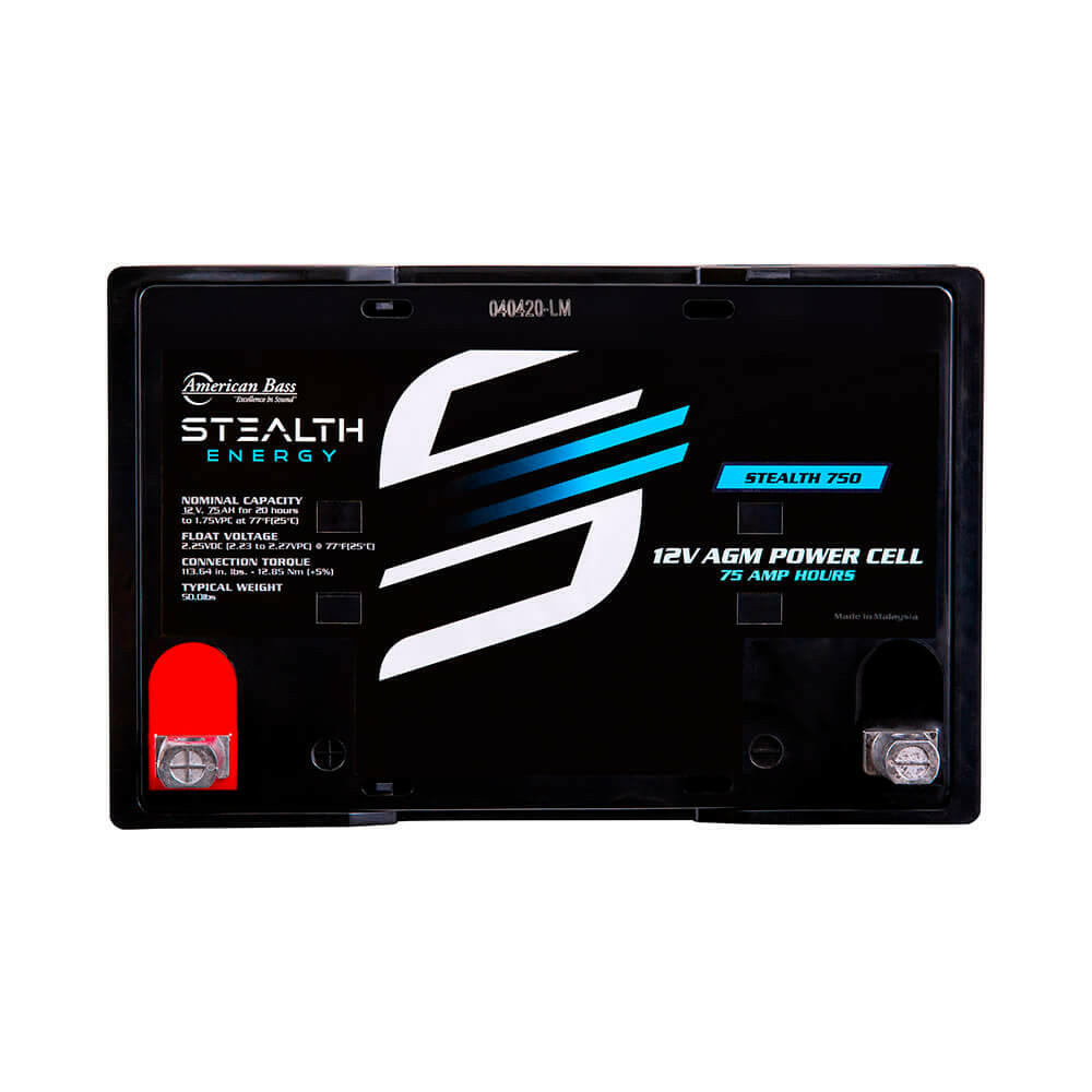 ST-750 American Bass Audio Stealth 750 75Ah AGM Battery Maintenance-Free, Sealed Power for Car Audio & More